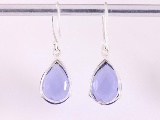 Zilveren oorbellen met ioliet afbeelding 3