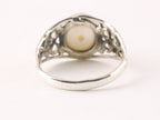 Fijne opengewerkte zilveren ring met parel afbeelding 3
