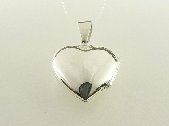 Opengewerkt hartvormig zilveren medaillon met abalone schelp afbeelding 3