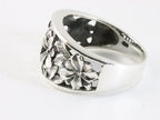 Opengewerkte zilveren ring met bloemen afbeelding 2