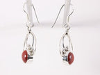 Opengewerkte zilveren oorbellen met rode jaspis afbeelding 2