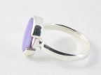 Hoogglans zilveren ring met paarse agaat afbeelding 2