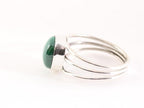 Opengewerkte zilveren ring met malachiet afbeelding 2