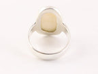 Ovale hoogglans zilveren ring met parelmoer afbeelding 3