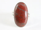Grote ovale zilveren ring met rode jaspis afbeelding 4