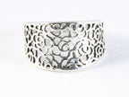 Opengewerkte zilveren ring met bloemen patroon afbeelding 4