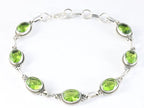 Bewerkte zilveren armband met peridoot afbeelding 1