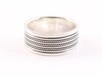 Zilveren ring met fijne kabelpatronen afbeelding 1