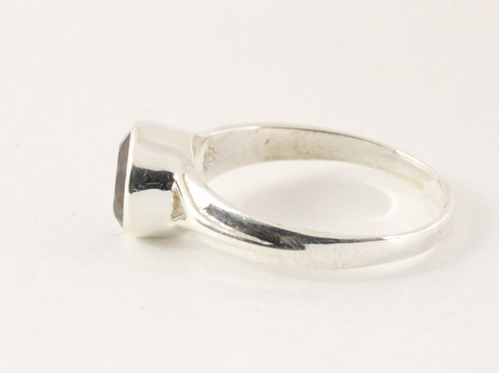 Zilveren ring met rookkwarts afbeelding 2