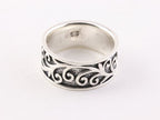 Zware zilveren ring met fantasiegravering afbeelding 2