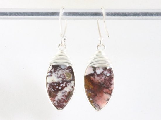 Zilveren oorbellen met wildhorse magnesiet afbeelding 2