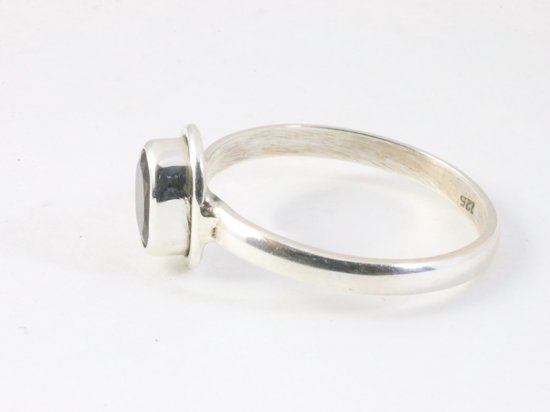 Fijne zilveren ring met rookkwarts afbeelding 2
