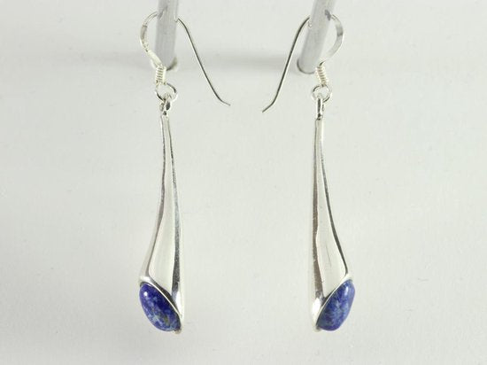 Zilveren oorbellen met lapis lazuli afbeelding 2