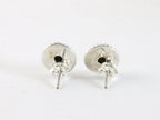 Fijne bewerkte ronde zilveren oorstekers met parel afbeelding 2