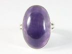 Grote ovale zilveren ring met amethist afbeelding 4