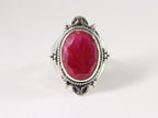Bewerkte zilveren ring met robijn afbeelding 4