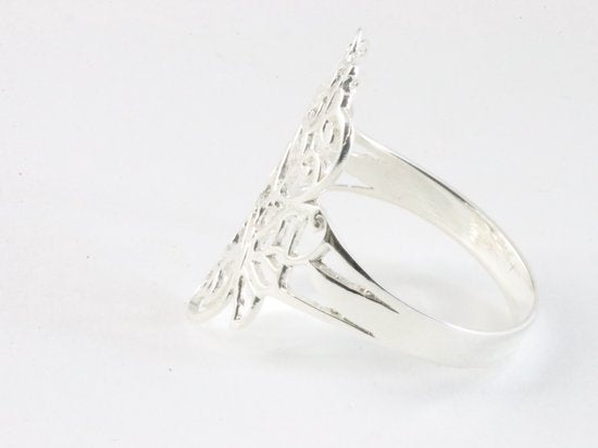 Opengewerkte zilveren ring met vlinders afbeelding 2