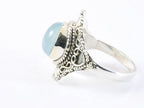Bewerkte zilveren ring met aqua chalcedoon afbeelding 2