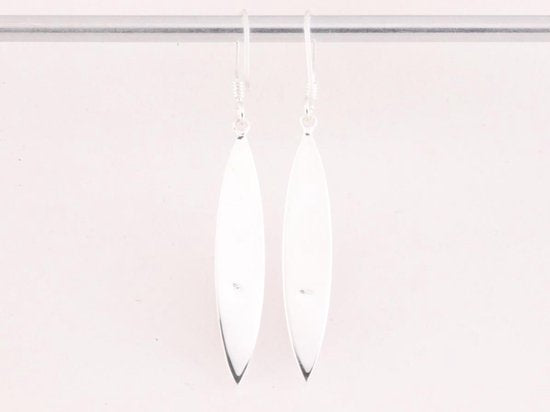 Lange fijne zilveren oorbellen met groene turkoois afbeelding 3