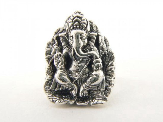 Zilveren Ganesha ring afbeelding 1