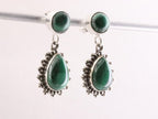 Bewerkte zilveren oorstekers met malachiet afbeelding 2