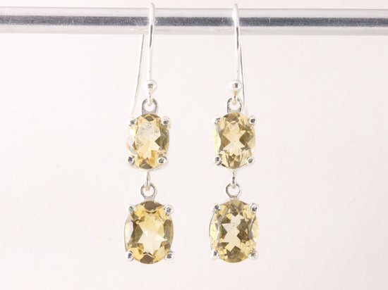 Zilveren oorbellen met citrien afbeelding 4