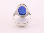 Ovale hoogglans zilveren ring met Australische opaal afbeelding 3