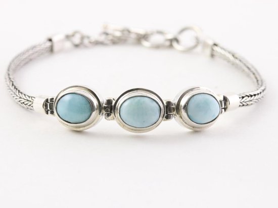 Zilveren armband met larimar afbeelding 1