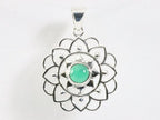 Opengewerkte zilveren hanger met jade afbeelding 4