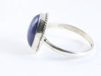 Bewerkte ovale zilveren ring met lapis lazuli afbeelding 2
