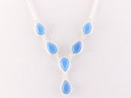 Zilveren ketting met blauwe chalcedoon afbeelding 1