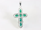 Zilveren kruishanger met smaragd afbeelding 3