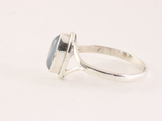 Fijne zilveren ring met rozenkwarts afbeelding 2