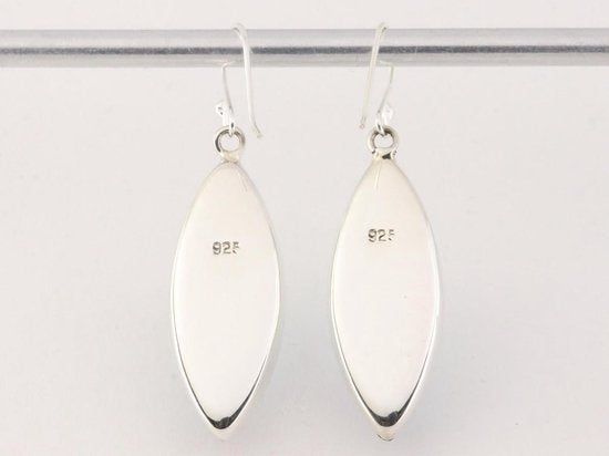 Lange zilveren oorbellen met abalone schelp afbeelding 3