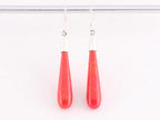 Zilveren oorbellen met pegels rode koraal steen afbeelding 3
