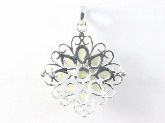 Opengewerkte zilveren hanger met citrien afbeelding 3