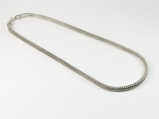 Zware ronde gevlochten zilveren ketting afbeelding 2