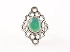 Opengewerkte zilveren ring met groene onyx afbeelding 4