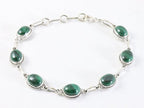 Bewerkte zilveren armband met malachiet afbeelding 1