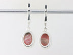Hoogglans zilveren oorbellen met rhodochrosiet afbeelding 2
