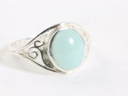 Opengewerkte zilveren ring met groene amazoniet afbeelding 1