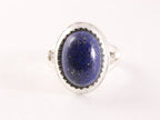 Bewerkte zilveren ring met lapis lazuli afbeelding 4