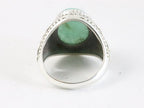 Zware bewerkte zilveren ring met groene amazoniet afbeelding 3