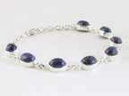 Hoogglans zilveren armband met lapis lazuli afbeelding 2