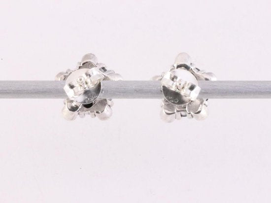 Fijne zilveren oorstekers met onyx en marcasiet afbeelding 3