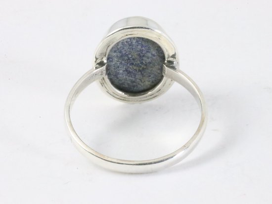Ovale zilveren ring met lapis lazuli afbeelding 3