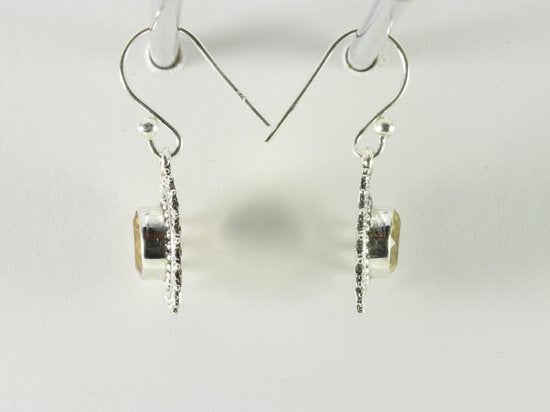 Bewerkte zilveren oorbellen met citrien afbeelding 2