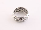 Zware gevlochten zilveren ring afbeelding 2