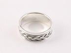 Zilveren ring met vlechtmotief afbeelding 2