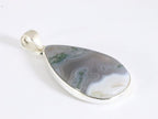 Zilveren hanger met mosagaat aan ketting afbeelding 2